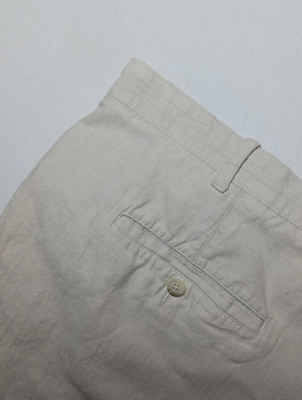 Perry Ellis Mens Linen Blend Chino Shorts Size 50 Beige 11.5